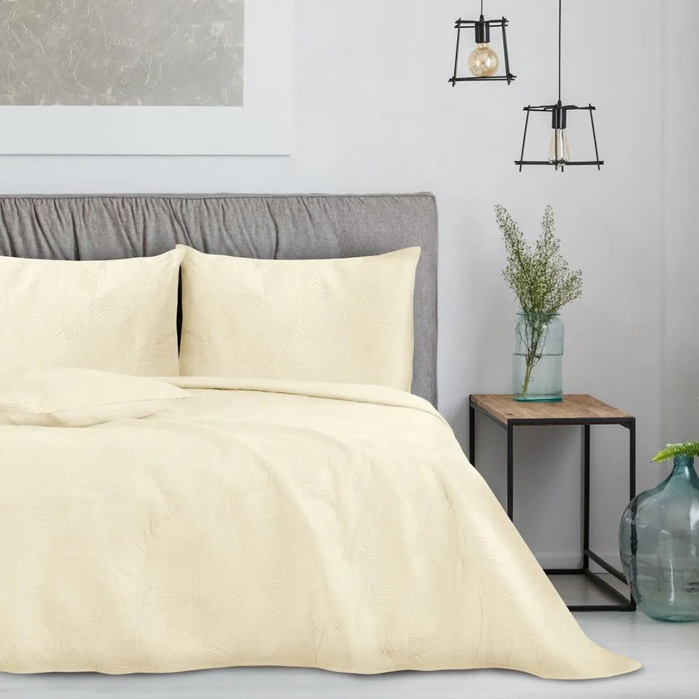 Cuvertură crem pentru pat dublu 200x220 cm Palsha – AmeliaHome