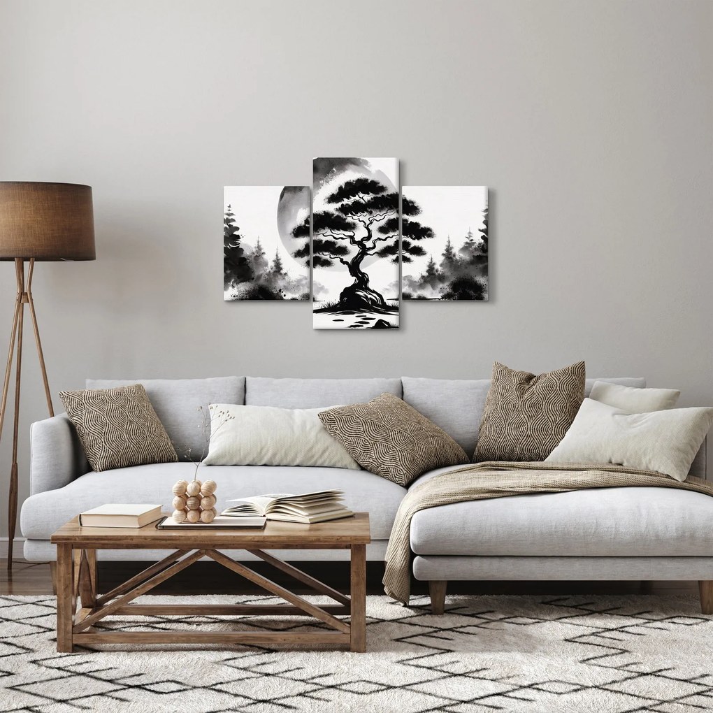 Tablou – Bonsai alb-negru (90x60 cm)