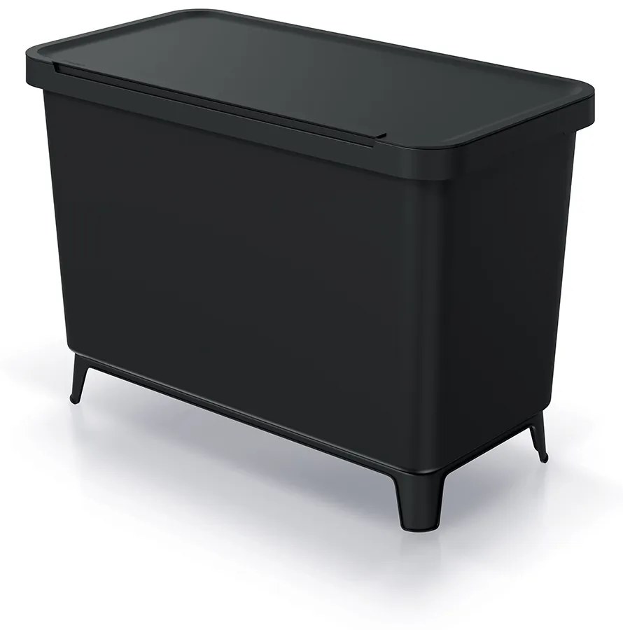 Coș de gunoi, 3 x 10 l, negru