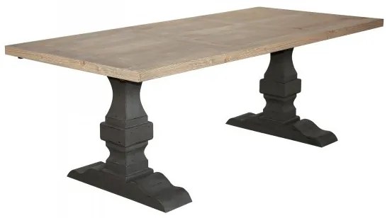 Masa dining, natur, din lemn masiv de pin, cu extensie, L180 cm, Jeanne