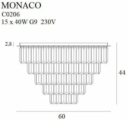 Lustra aplicata / Plafoniera design elegant 60cm Monaco, auriu C0206 MX