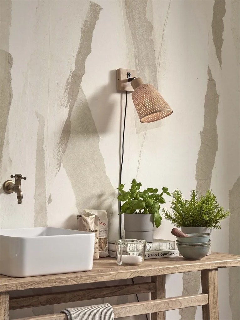 Aplica de perete eco din bambus Java nat/15x17, natural