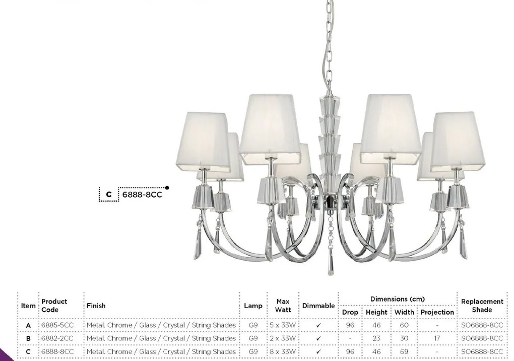 Aplica de perete eleganta design modern Portico 6882-2CC SRT
