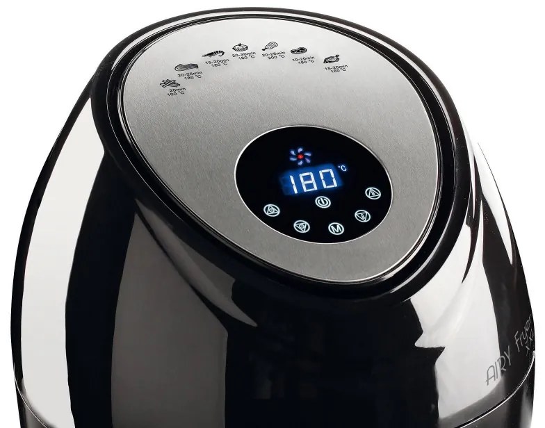 Friteuza cu aer cald Ariete AIRY FRYER XXL 4618/00, 1800W, 5.5L, 7 programe, Timer, Display LCD tactil, Negru