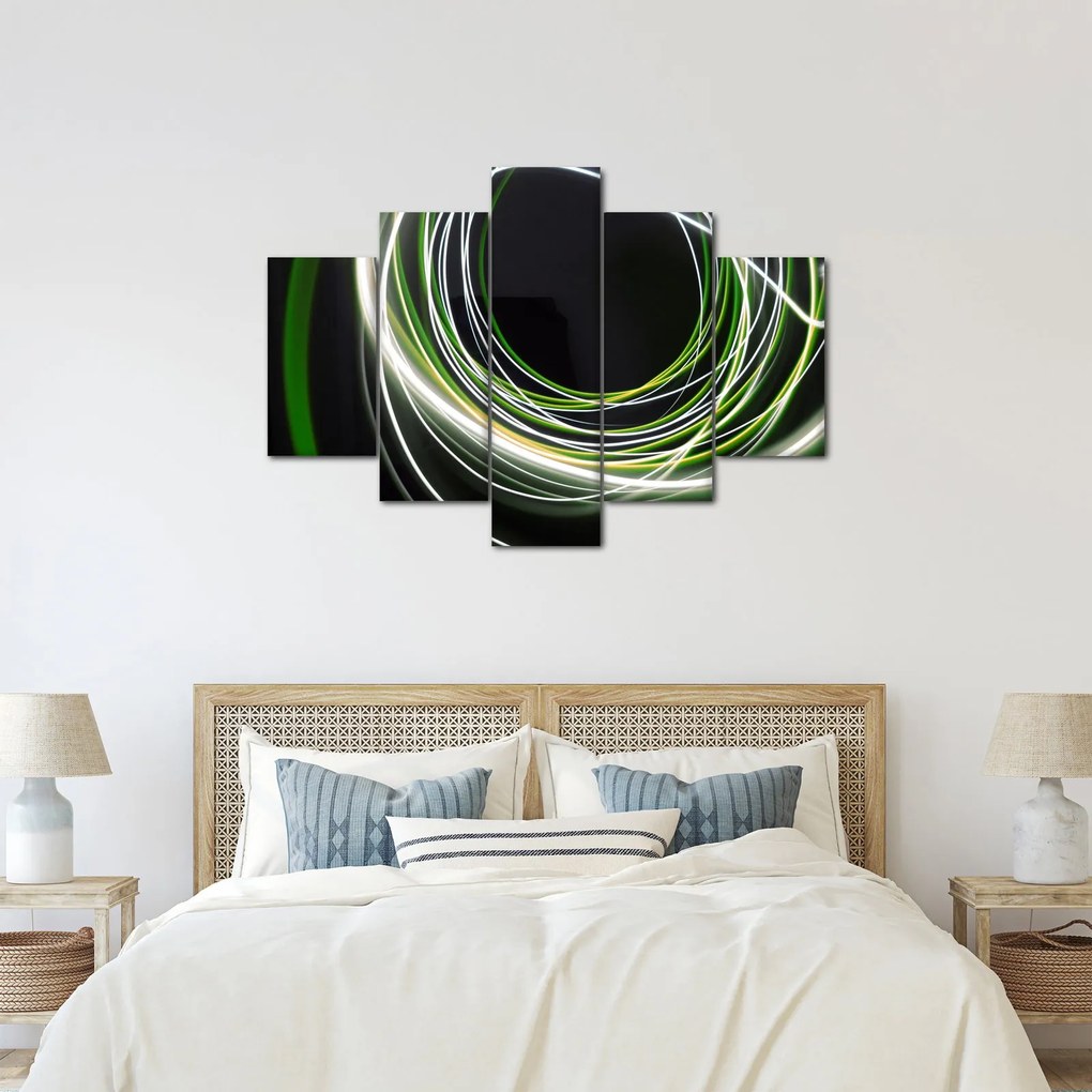 Obraz cu linii verzi (150x105 cm)