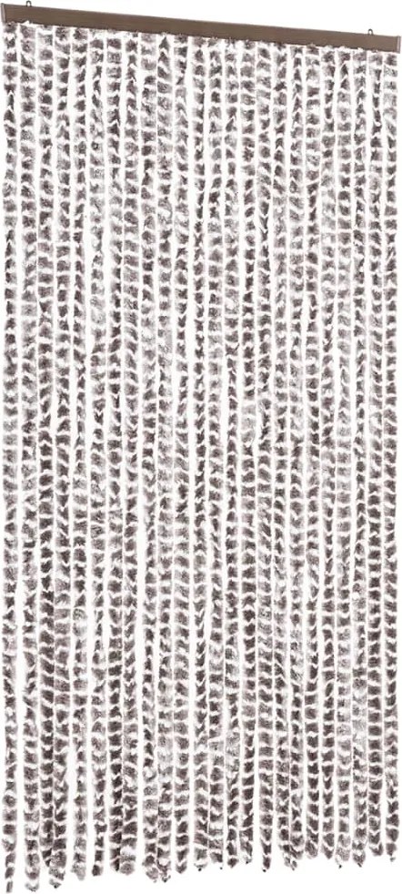 vidaXL Perdea pentru insecte, gri taupe și alb, 100 x 220 cm, chenille