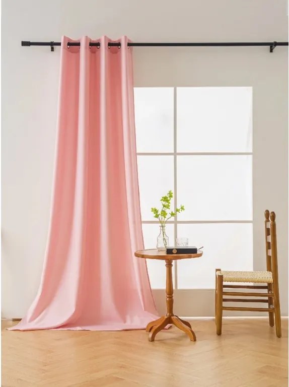 Perdea OXFORD LIGHT 140x250 cm, roz Agatat: Inele metalice