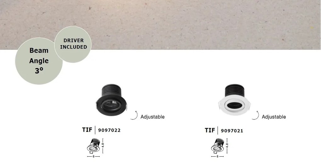 Spot LED incastrabil tavan fals / plafon ajustabil TIF negru