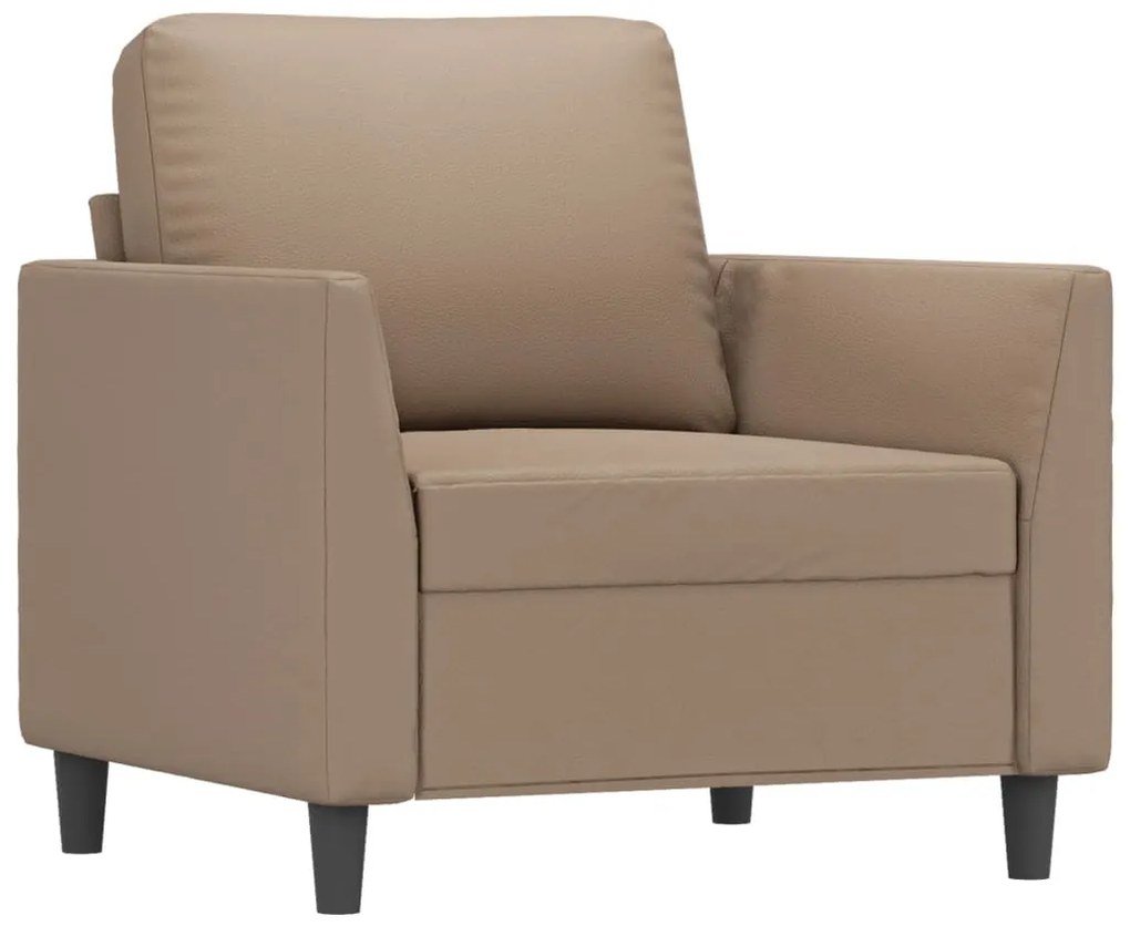 348910 vidaXL Canapea de o persoană, cappuccino, 60 cm, piele ecologică