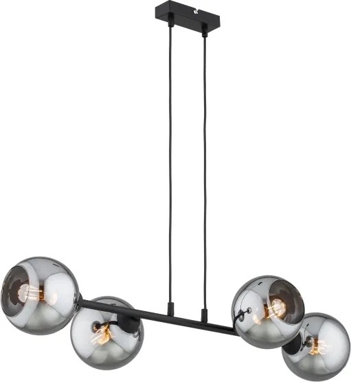Brilagi - Lustră suspendată pe cablu DIOR 4xE27/60W/230V negru/gri fumuriu