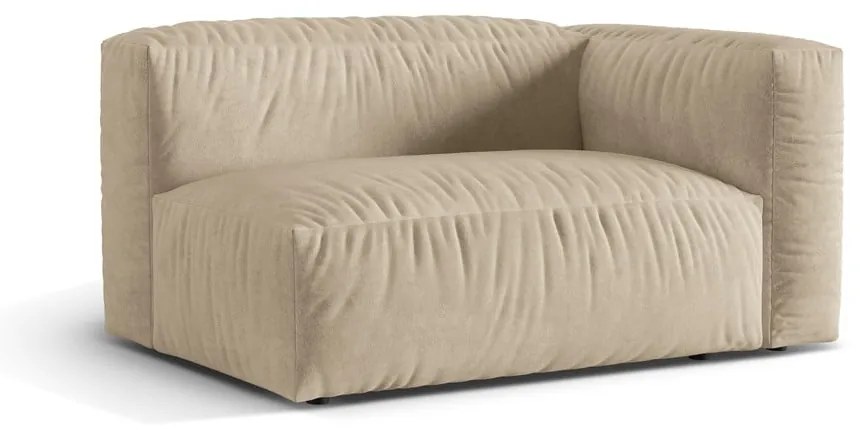 Modul pentru canapea modulară bej cu tapițerie din catifea (cu colț pe partea dreaptă) Martina – Micadoni