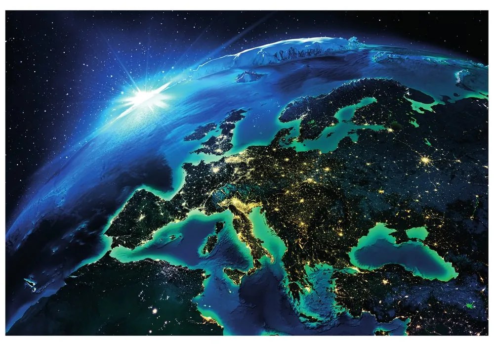 Fototapet autoadeziv planetă albastră strălucitoare