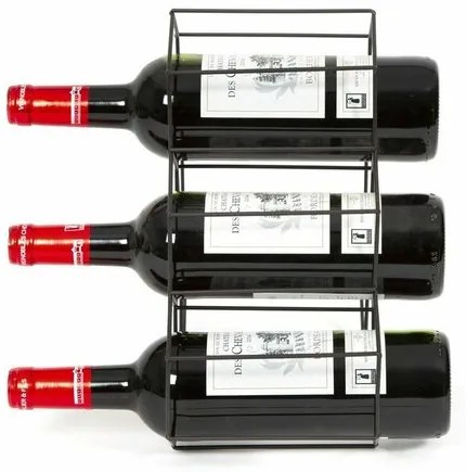 Suport Compactor pentru 6 sticle de vin, 28 x 28 x 4,5 cm, oțel mat