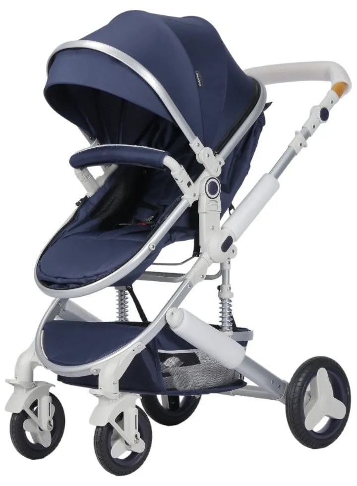 Carucior nou nascuti 3 in 1 NOVOKIDS™ 5300, Cu geanta bebe, Cadru Aluminiu, Amortizoare, Roti din cauciuc plin AVE, Landou, Scoica auto, Spatar