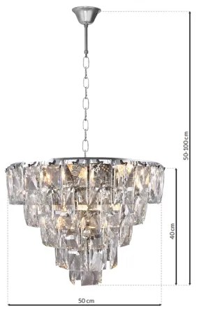 Lustră de cristal pe lanț CHELSEA 6xE14/40W/230V