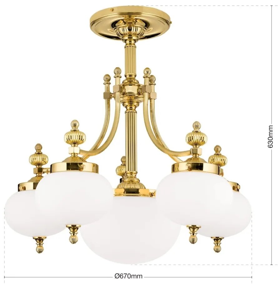 Lustra aplicata eleganta stil clasic Nostalgie 6L alama lucios/opal