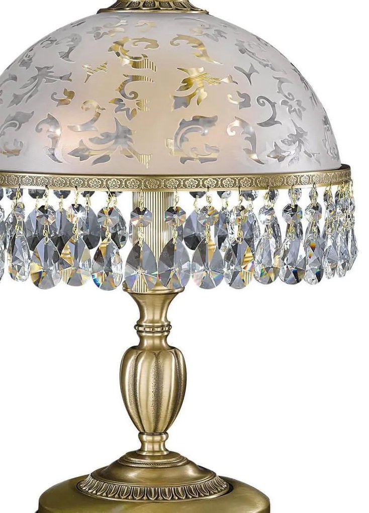 Lampa de masa design clasic realizata manual din alama si Cristal Scholer 6200