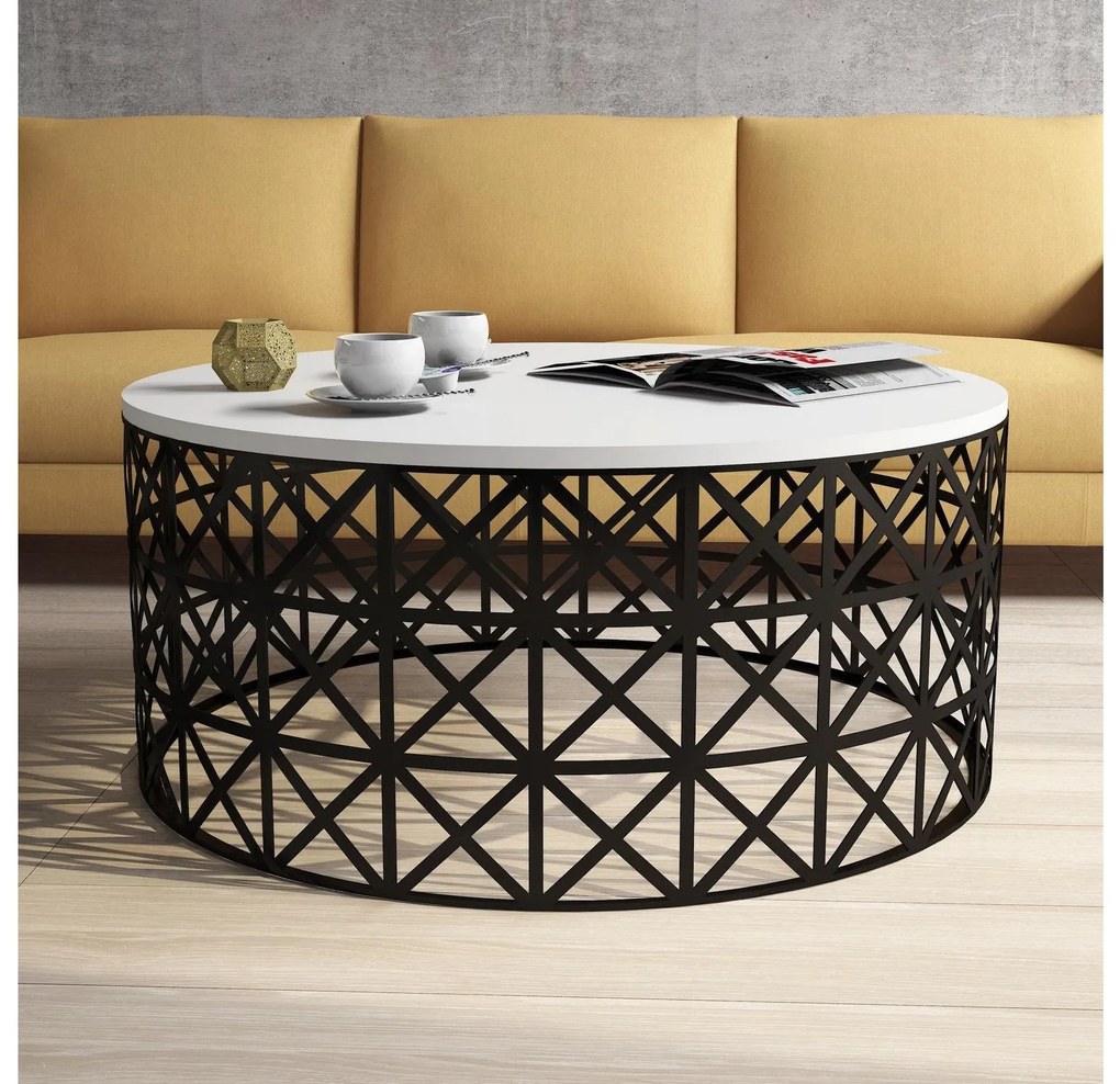 Măsuță de cafea Vutada (alb + negru). 1093341