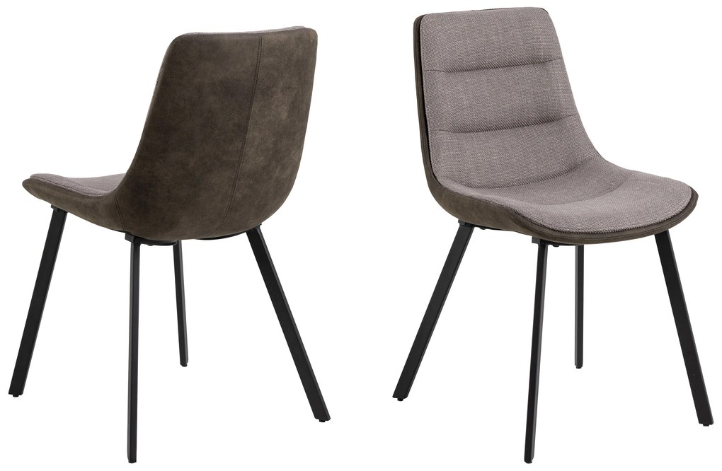 MAZZONI EXPORT IDA Taupe Gri Deschis/Antracit Maro (material Basel 34/Preston 96) - SCAUN TAPIȚAT MODERN PENTRU SALON/SUFRAGERIE LOFT