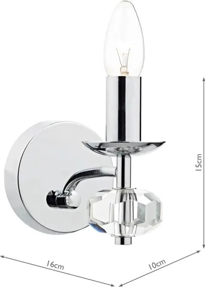 Där Lighting OLE0750 - Aplica de perete OLEANA, 1xE14/40W/230V, crom lucios