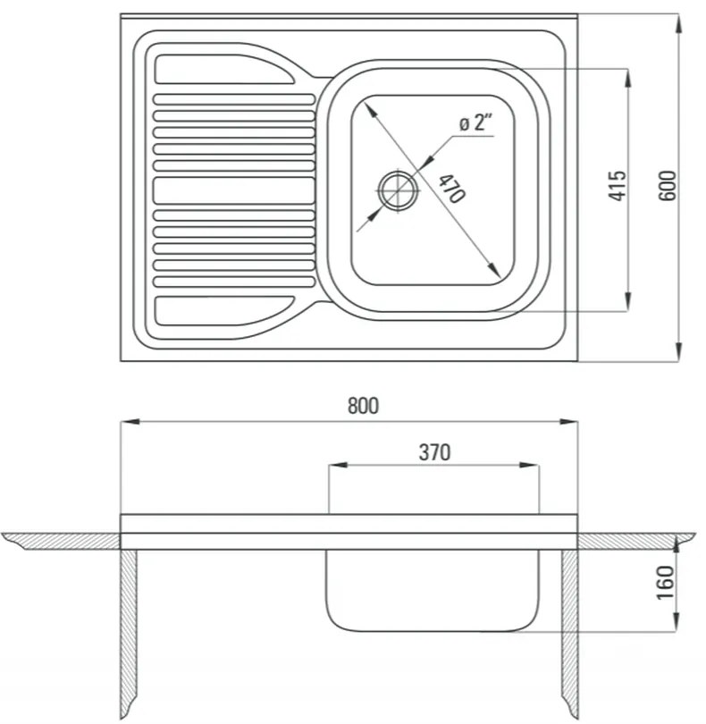 Chiuveta bucatarie inox cu picurator crom leinen, cuva dreapta, Deante Tango LEINEN, Dreapta