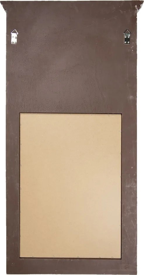 Oglinda de perete, gri, din lemn, aspect vintage, 65x5x120 cm
