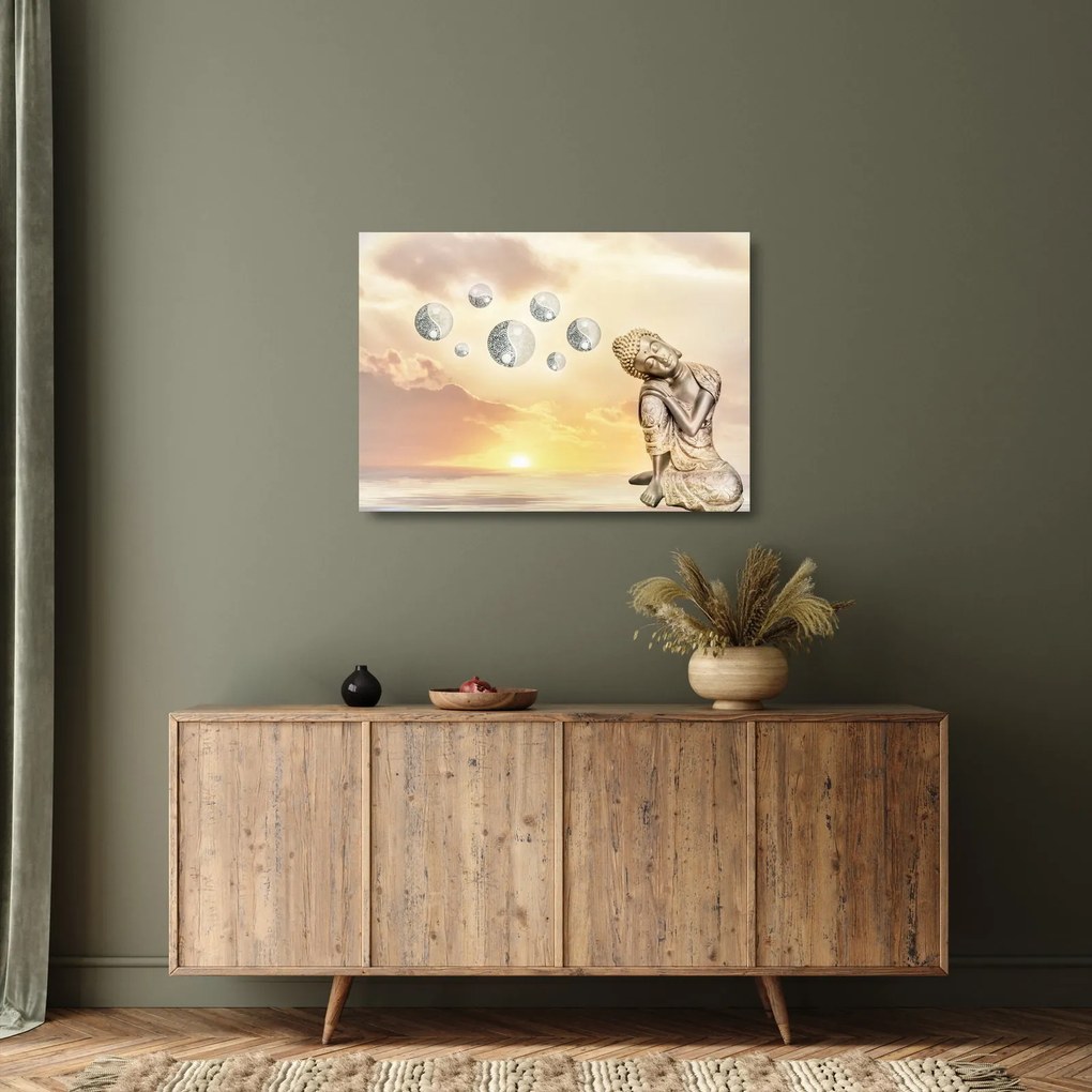 Tablou pe sticlă - Timp pentru meditații (70x50 cm)