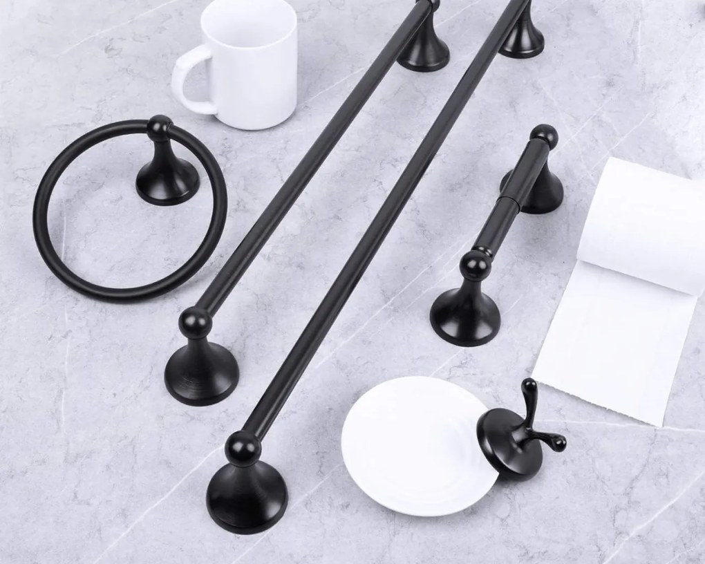 Cuier de baie negru 332870A