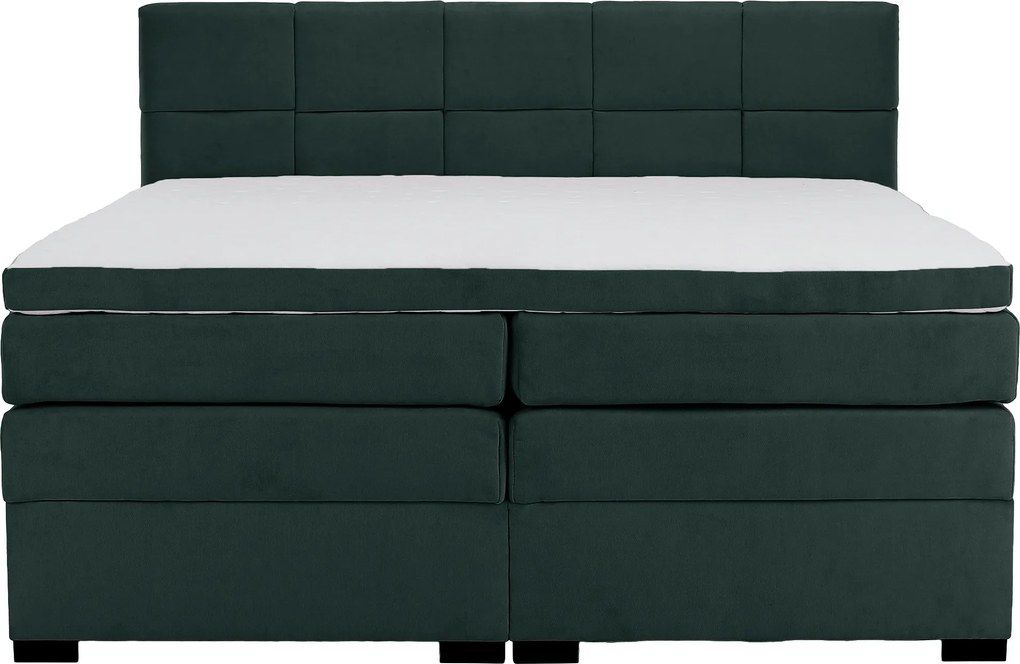 Pat boxspring, 200x200, verde, APRIL