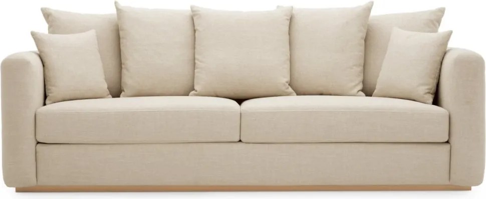 Canapea LUX furnir de stejar, tesatura Renato ecru, Amadeo