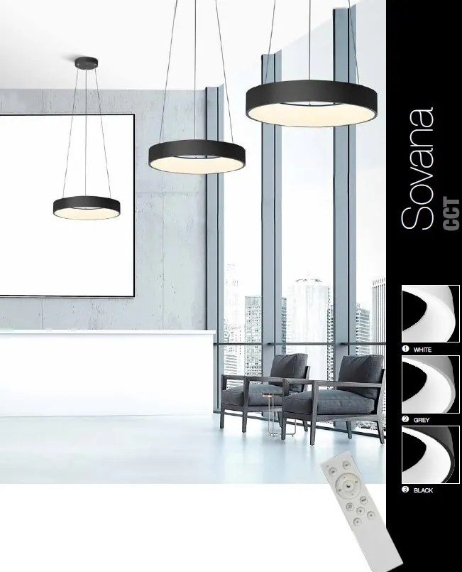 Lustra LED dimabila cu telecomanda SOVANA TOP alba 45 ZZ AZ3433