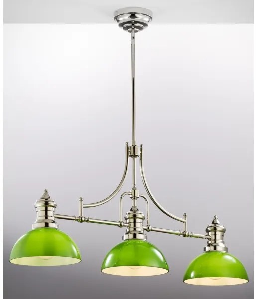 Jupiter 2072 - Lustră pe tijă PLATINO 3xE27/15W/230V verde/crom lucios