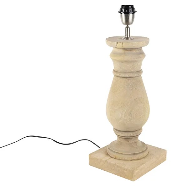 Lampă de masă rustică fără abajur din lemn natural - Catnip