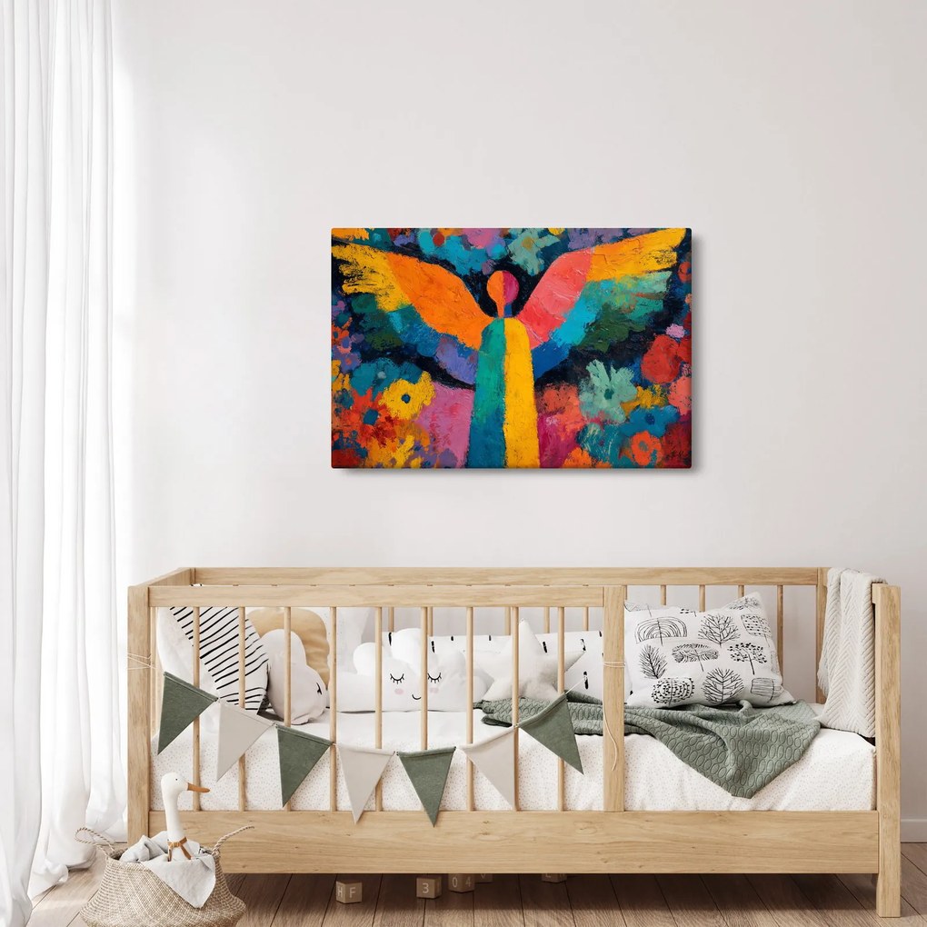 Tablou - Înger abstract cu flori (90x60 cm)