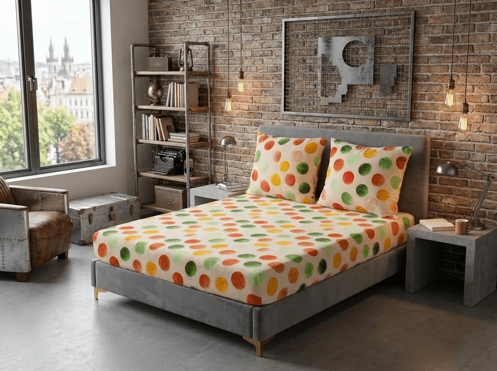 Cearsaf Cocolino microplus cu elastic DOTELLA 200x200 cm colorat