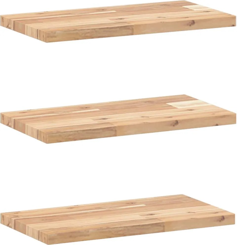 vidaXL Rafturi suspendate 3 buc. 40x20x2 cm lemn masiv acacia netratat