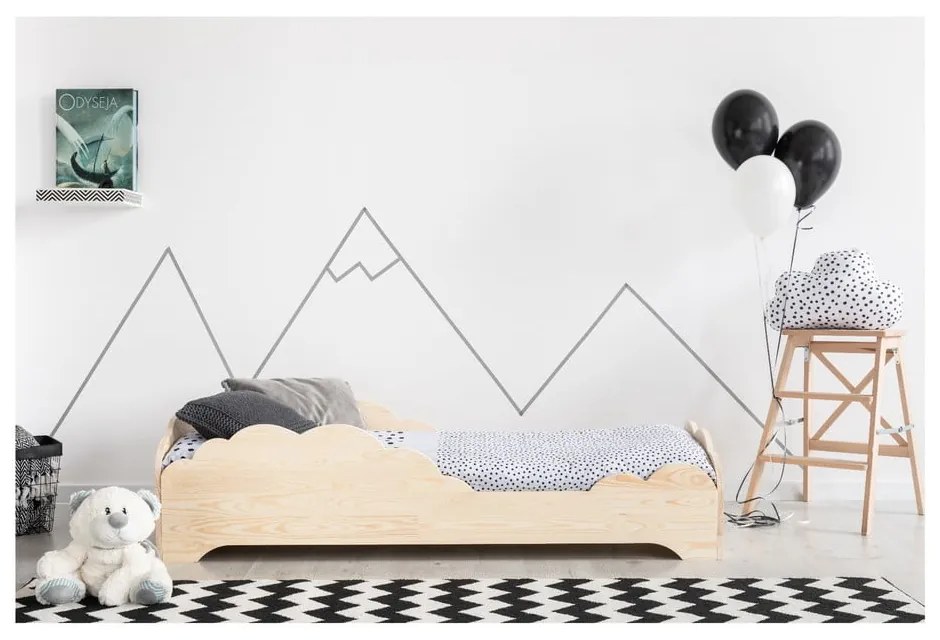 Pat din lemn de pin pentru copii Adeko BOX 9, 90 x 200 cm