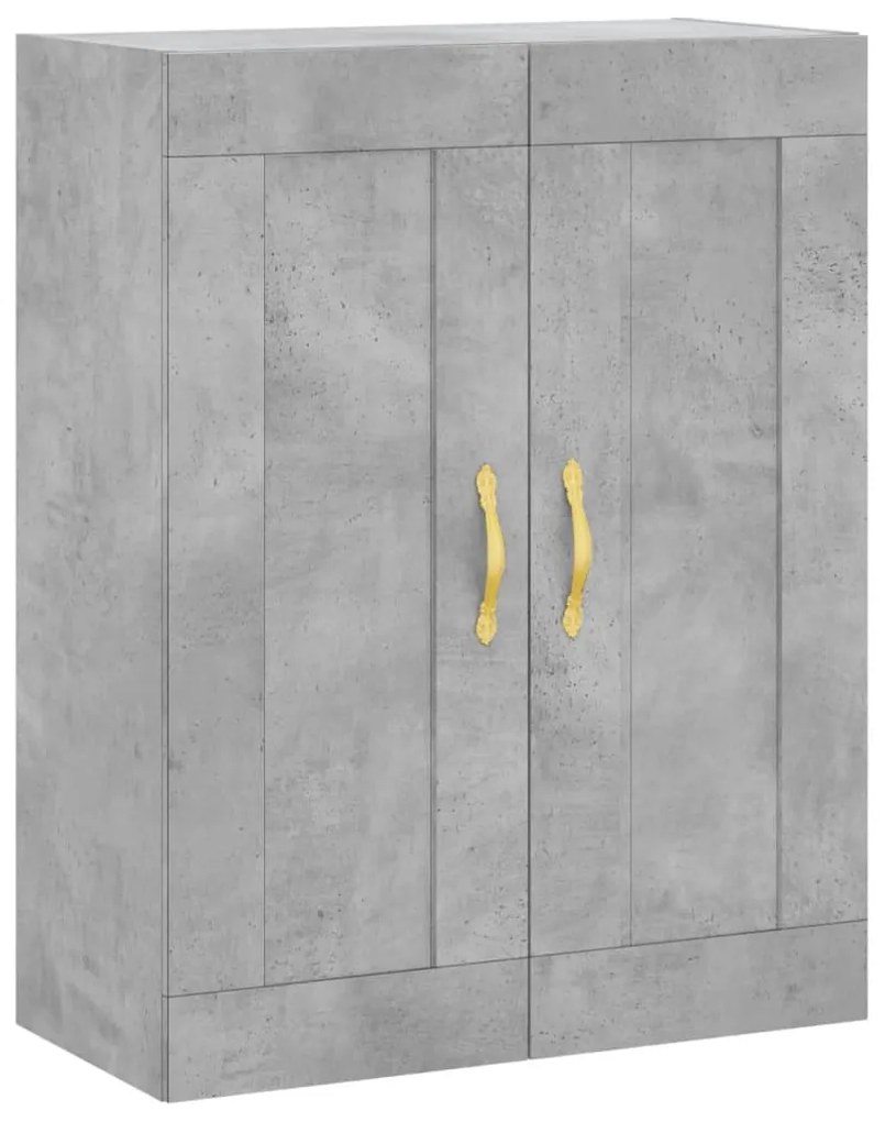 vidaXL Dulap pe perete, gri beton, 69,5x34x90 cm, lemn prelucrat