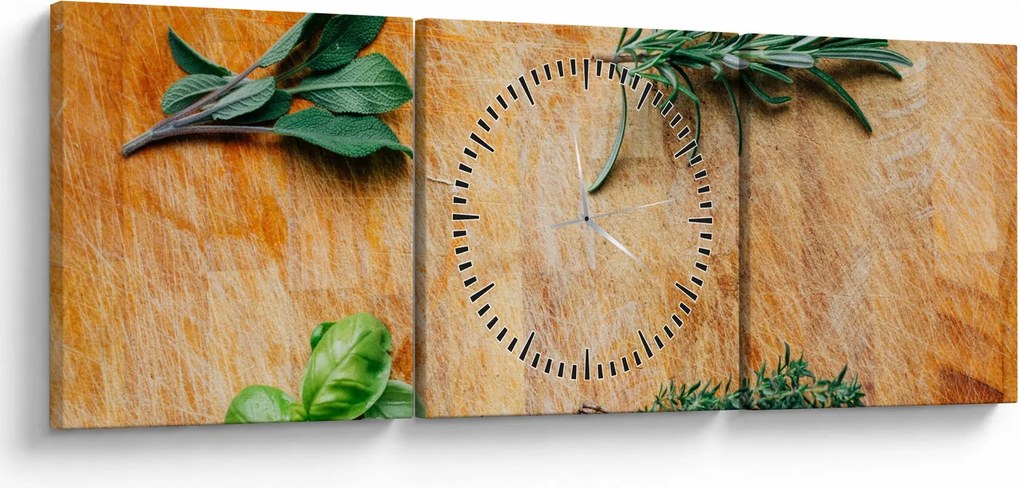 Tablou - Ierburi (cu ceas) (90x30 cm)