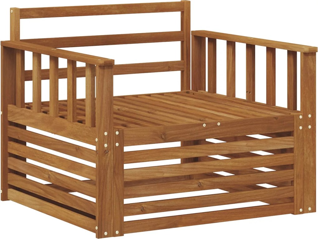 vidaXL 2 Bucată Sofa cu Brațe Lemn Solid de Acacia natural