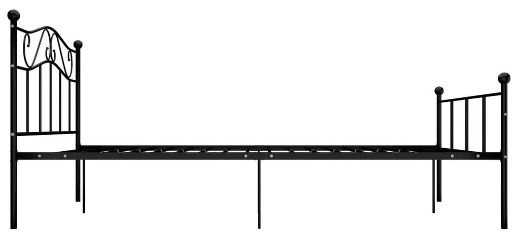Cadru de pat, negru, 160 x 200 cm, metal Negru, 160 x 200 cm
