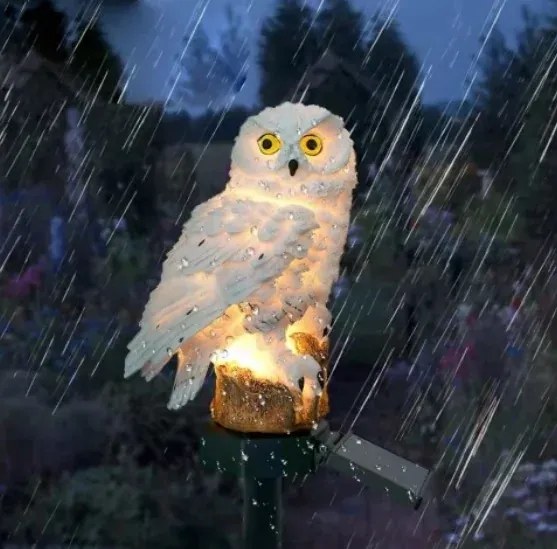 GGV Lampă solară LED pentru grădină - bufniță, 14 cm