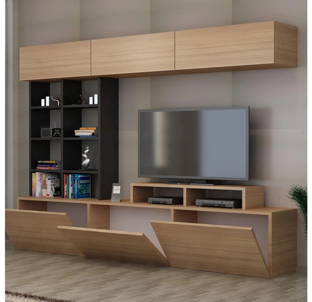 Mobilier living Salsa (Lemn teac + Negru). 1088651