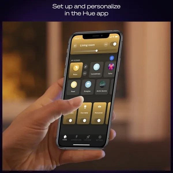 Philips Hue AURELLE - plafonieră LED reglabilă, 39W/230V, 60x60 cm, neagră