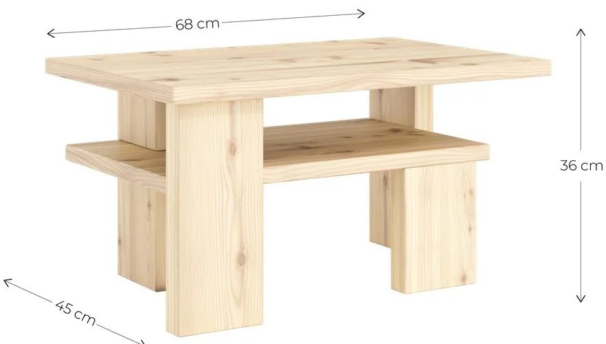 Măsuță de cafea în culoare naturală din lemn de pin 45x68 cm Japan – Karup Design