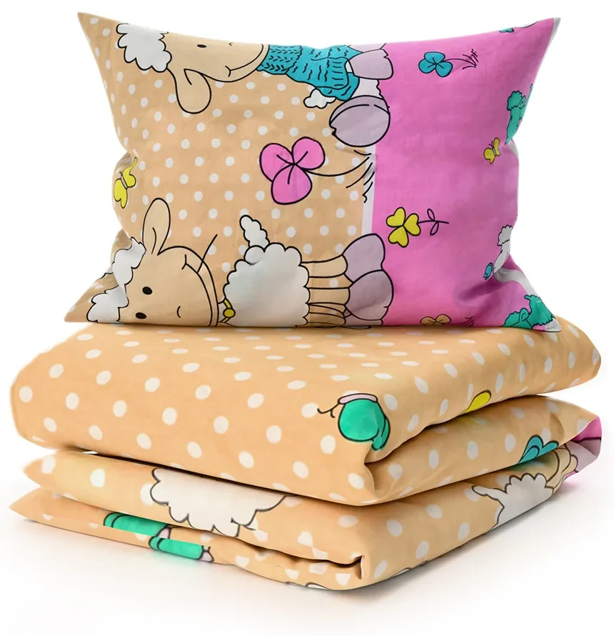 Lenjerie de pat din bumbac pentru patut OVECELE crem Dimensiune lenjerie de pat: 45 x 65 cm | 90 x 135 cm