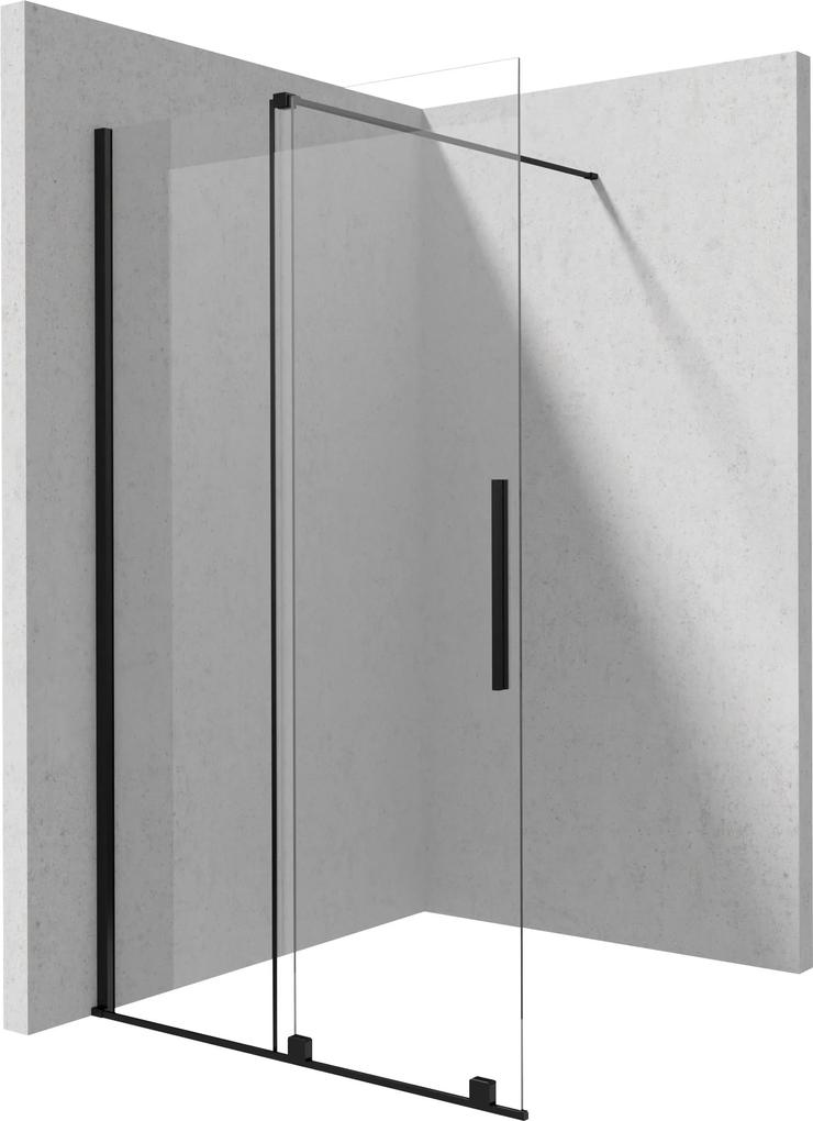 Deante Prizma perete cabină de duș walk-in 100 cm negru mat/sticla transparentă KTJ_N30R