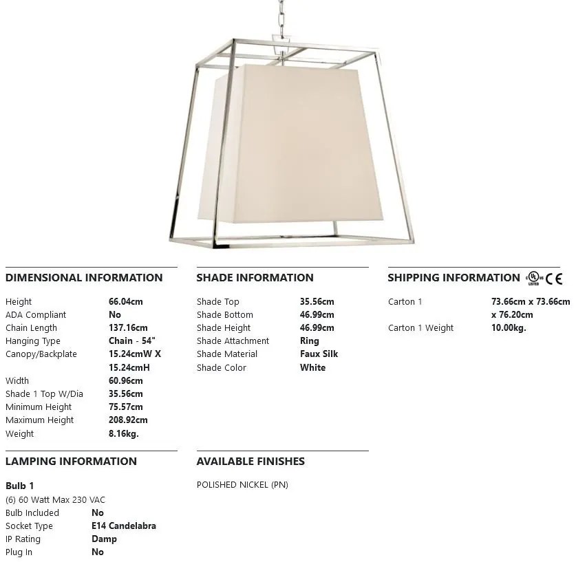 Lustra suspendata LUX, design modern, KYLE cu 6 surse de lumina