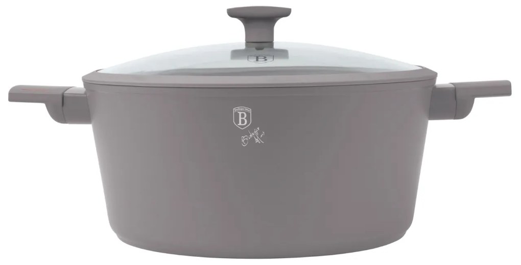 Oală cu capac 30 cm, 8L – Berlinger Haus Taupe Collection BH 8103, cu strat antiaderent, pentru gătit în familie sau rețete voluminoase