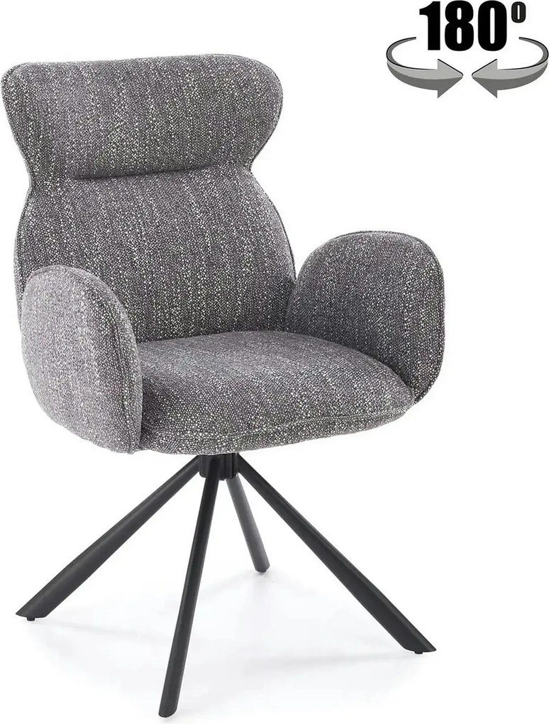 Scaun K571, gri/negru, stofa clasica/otel, 63x64x93 cm